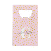 Chic rose et Gold Dots Nom du monogramme (Dos)