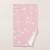 Chic rose Farmhouse Sweet Daisies Girly Monogramme (Serviette à main)