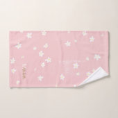 Chic rose Farmhouse Sweet Daisies Girly Monogramme (Serviette à main)