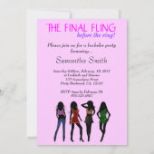 Chic Rose Fashion Girls Bachelorette Invitations (Dos)