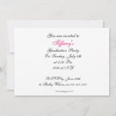chic rose fête de graduation Invitation (Dos)