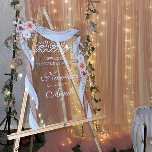 Chic rose floral musulman parti arabe islamique