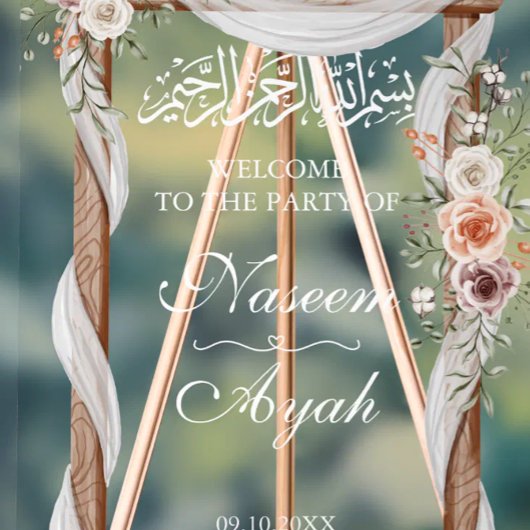 Chic rose floral musulman parti arabe islamique