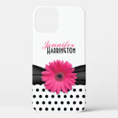 Chic rose Gerbera Daisy Polka Dot iPhone 5 Coque (Verso)