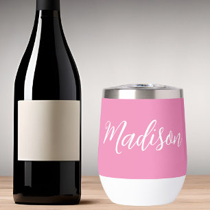 Chic Rose Girls Nom White Script Personnalisé