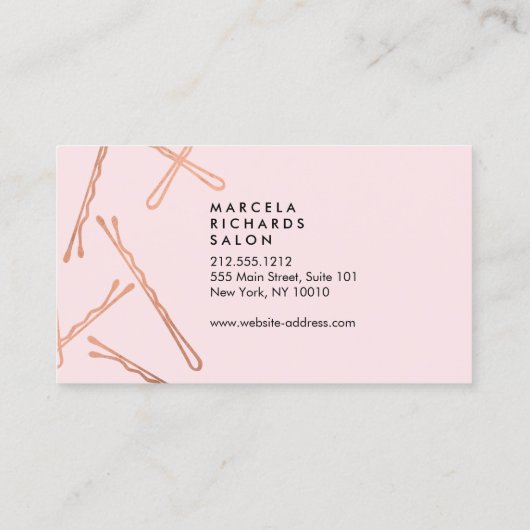 Chic Rose Gold Bobby Pins sur rendez-vous rose (Dos)