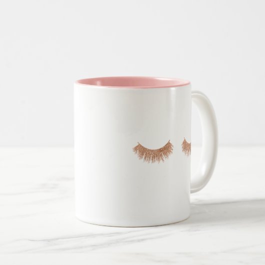 Chic Rose Gold Eyelashes Coffee Mug (Devant droit)
