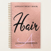 Chic Rose Gold Foil Hair Rendez-vous Livre (Devant)