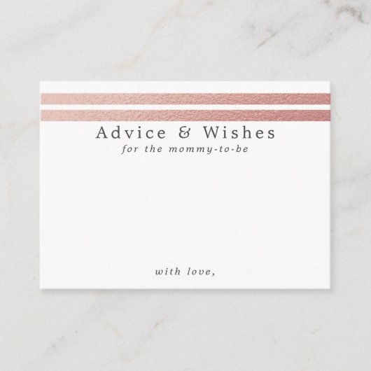 Chic Rose Gold Foil Stripes | Cartes de conseil bl (Devant)