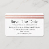 Chic Rose Gold Foil Stripes Enregistrer La Carte D (Devant)