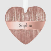 Chic Rose Gold Glam Tinsel Stripes Noël (devant)