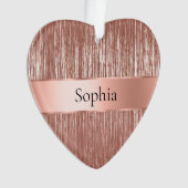 Chic Rose Gold Glam Tinsel Stripes Noël (devant)