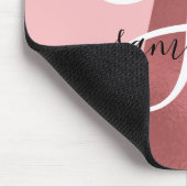 Chic Rose Gold Monogram Muismat (Hoek)