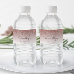 Chic Rose Gold Parties scintillant Drip 90th Birth<br><div class="desc">Ces étiquettes chic de bouteille d'eau de fête de 90ème anniversaire présentent une bordure brillante rose or faux parties scintillant de la goutte d'eau et rose or ombre arrière - plan. Personnalisez-les avec son nom en écriture rose foncé,  avec son anniversaire et la date ci-dessous en police sans serif.</div>