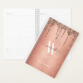 Chic Rose Gold Parties scintillant Drips Monogramm (Devant avec enveloppe)