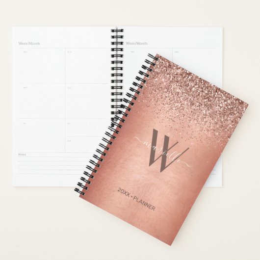 Chic Rose Gold Parties scintillant Étincelles Mono (Devant avec enveloppe)