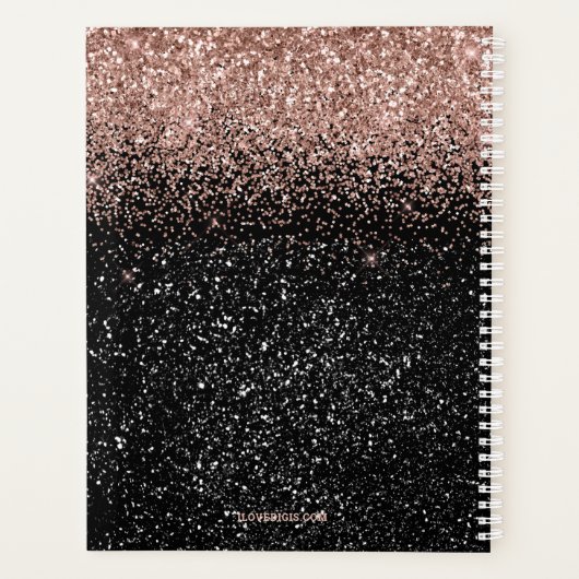 Chic Rose Gold Parties scintillant Monogramme Nom  (Dos)