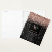 Chic Rose Gold Parties scintillant Monogramme Nom  (Devant avec enveloppe)