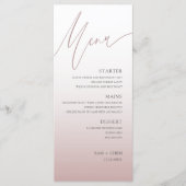 Chic Rose Gold Wedding Dinner Menu (Devant)