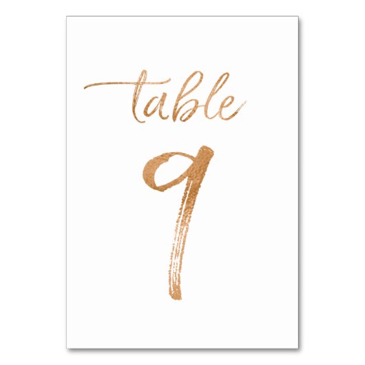 Chic Rose Gold Wedding Réception Numéros de table (Par défaut)