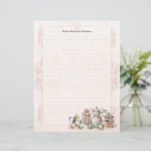 Chic Rose High Tea Party Monogramme Papeterie Link (Debout devant)