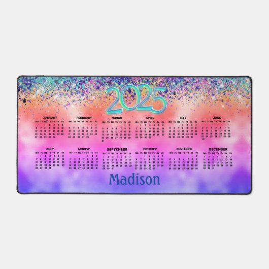 Chic rose irisé fausse parties scintillant calendr (Recto)