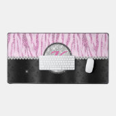 Chic rose noir faux parties scintillant poster de  (Clavier et souris)