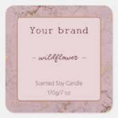 Chic Rose or bougie Étiquette de produit (Devant)