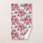 Chic rose Poinsettia Fleurs Noël (Serviette à main)