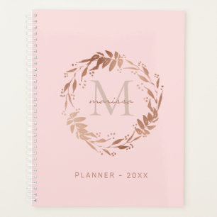 Chic Rose rose rose rose or Monogramme personnalis