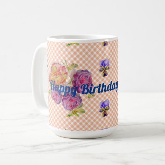 Chic rose Roses et violets de Shabby Mug floral (Devant gauche)