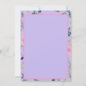 Chic rose violet Faire-part de mariage de cadre Fl (Dos)