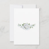 Chic Roses & Bordure Argentée Florale Menu RSVP (Dos)