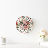 Chic Roses Roses Fleurs Florales Horloge (Maison)