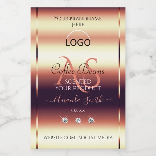 Chic Rouge Brown Produit Étiquettes Bijoux Initial (Étiquettes simples)