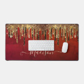 Chic rouge noir et or parties scintillant gouttes  (Clavier et souris)
