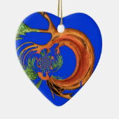 Chic Round Hakuna Matata Navy Blue collectie Keramisch Ornament (Rechts)