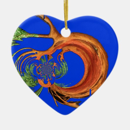 Chic Round Hakuna Matata Navy Blue collectie Keramisch Ornament (Voorkant)