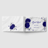 chic royal blue floral Silver blad geometrisch Gastenboek (Volledig)