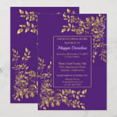 Chic Royal Paarse Bridal Shower Kaart (Voorkant / Achterkant)