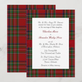 Chic Royal Stewart Pset Wedding Invitation Kaart (Voorkant / Achterkant)
