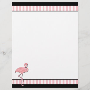 Chic roze & Black Flamingo Business Letterhead Persoonlijk Briefhoofd