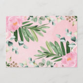 Chic Roze Bloemen Woodland Greenery Boeken voor Ba Informatiekaartje (Achterkant)