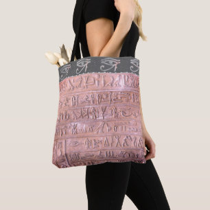 Chic roze Blush Hieroglyphs oog van Ra Draagtas