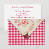 Chic Roze Bruiloft Receptie RSVP Kaart (Voorkant / Achterkant)