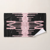 Chic roze Driving Glitter Monogram Naam Bad Handdoek (Handdoek)