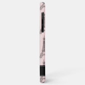 Chic roze Eiffel Tower Patroon Case-Mate iPhone Case (Achterkant/links)