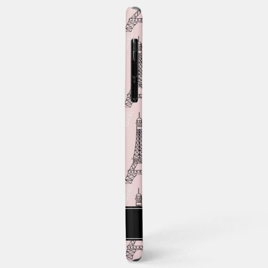 Chic roze Eiffel Tower Patroon Case-Mate iPhone Case (Achterkant/links)