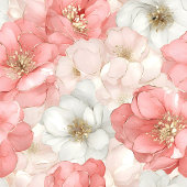 Chic Roze en Gouden Bloemen Napkin Custom Name Servet