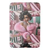 Chic roze en groen badmat (Voorkant Verticaal)
